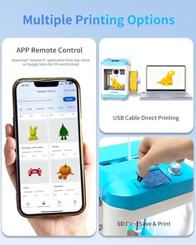 Fully Assembled Mini 3D Printer for Kids & Beginners with WiFi- Complete Starter Kit with Auto Leveling 3D Printer, 1 Roll of Filament, and SD Card, High-Speed, Fully Open Source, for Home & School - size: Mini M1S