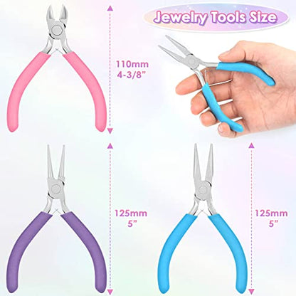 Pliers for Jewelry Making, Shynek Jewelry Pliers Set Includes Needle Nose Pliers, Round Nose Plier and Wire Cutters, Jewelry Making Tools for Jewelry Repair, Wire Wrapping, Beading and Crafts - style: Frosted Non-Slip Handle