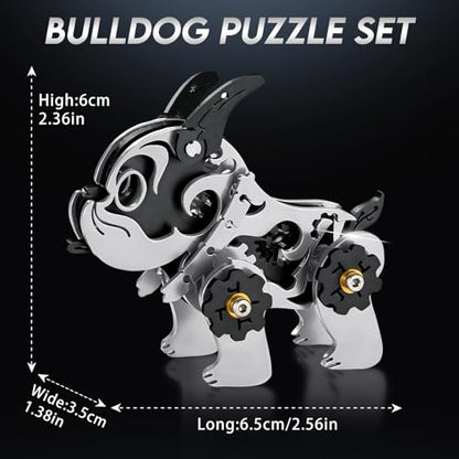 3D Metal Puzzles for Adults,Mechanical Bulldog Art Craft Gifts Toys - color: A5-bulldag