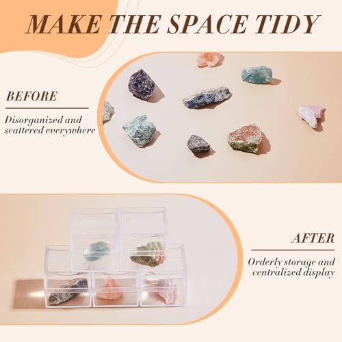 DoubleFill 10 Pack Rock Display Case Clear Rock Collection Boxes Storage