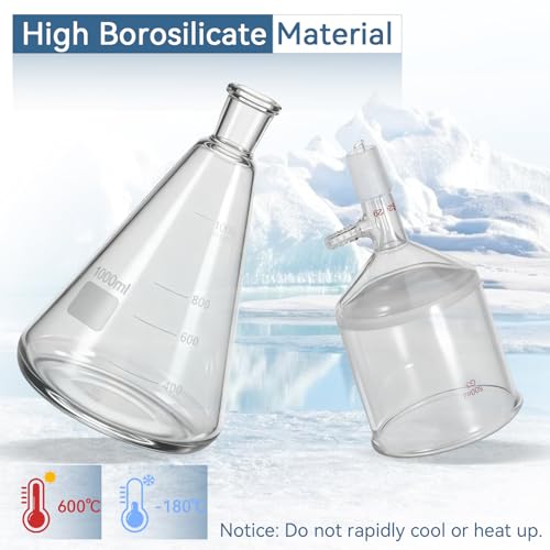1000mL Vacuum Filtration Kit with 500mL Funnel - size: 1000mL & 500mL