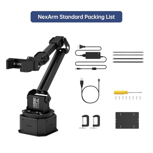Hiwonder AI Robotic Arm Kit Imitation Learning VLA Model Development Embodied AI Open Source 6-Axis Full Metal Programming Robot Arm with Magnetic Encoder Bus Servos & Tutorials, NexArm Standard Kit