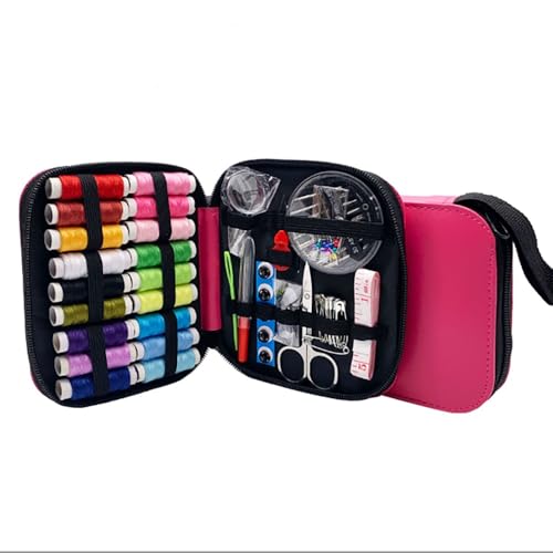 86pcs Sewing Kit with Pink Case,Marcoon Needle and Thread Kit with Sewing Supplies and Accessories for Kids,Adults,Beginner,Home,Travel,Emergency Including Scissors,Measure Tape,Needle Threader - color: Pink-86pcs