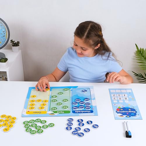 Simply Magic 70 PCS Magnetic Regrouping Activities Kit - Place Value Chart