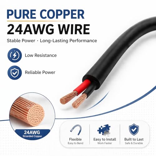 3.28ft Black USB Pigtail Cable 5-Pack with Wire Connectors - color: Black