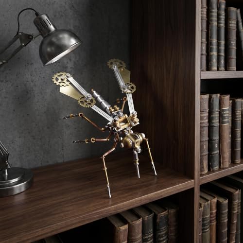3D Metal Puzzle Model Mechanical Kits Steampunk Mosquito 140+ Components 2-3 Hours Build No Glue Screw Assembly Desktop Decor Christmas & Birthday Gift for Adults Men(Mosquito A) - style: Mosquito A