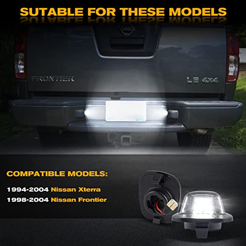 POPMOTORZ LED License Plate Lights Assembly Compatible With 1994-2004 Nissan Xterra & 1998-2004 Nissan Frontier - Powered by 18SMD, White - size: For Nissan Xterra 1994-2004，Frontier 1998-2004