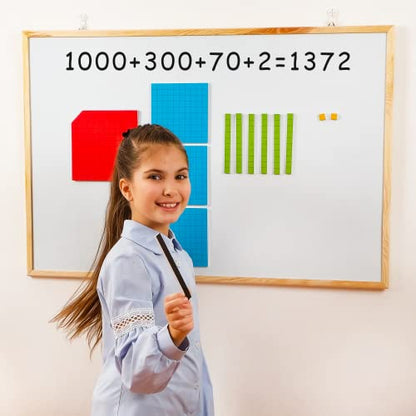 Simply magic 131 PCS Jumbo Magnetic Base Ten Blocks for Math - Place Value