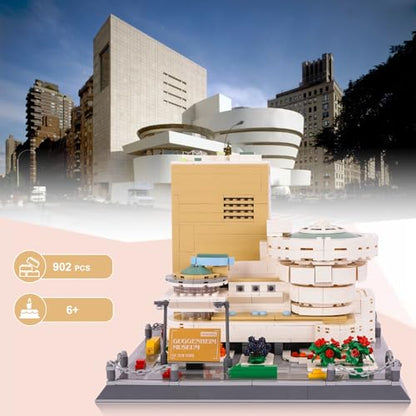 Oichy Building Blocks Set, 902PCS World Famous Architectural Model Kits Guggenheim Museum Toys Building Sets for Adults and Kids - color: Guggenheim Museum