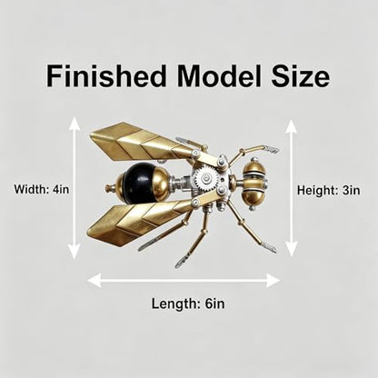 3D Metal Puzzle Model Mechanical Kits for Adults Teens Steampunk Hornet Insect 140+ Parts 2-3 Hours Build Assembly Cool Desk Decor Christmas & Birthday Gift for Men (Hornet) - style: Hornet