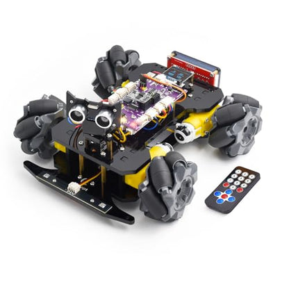 Adeept Mecanum Wheel Smart Car Kit(Compatible with Arduino IDE), Line Tracking, Light Tracing, Obstacle Avoidance, Servo Motor, OLED Display, Buzzer, LED Dot Matrix Display - style: Mecanum Wheels