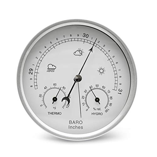 3-in-1 Imperial Weather Station 5.2'' Dial Mechanical Barometer - size: 5.2" Diameter