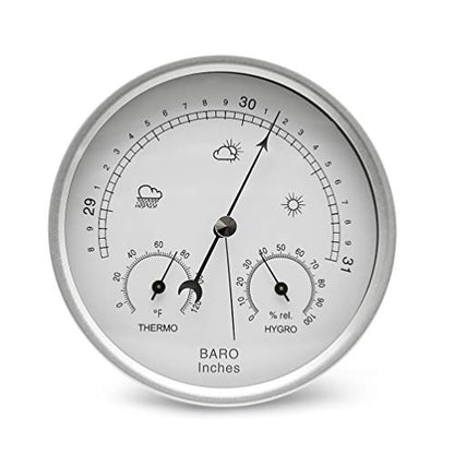 3-in-1 Imperial Weather Station 5.2'' Dial Mechanical Barometer - size: 5.2" Diameter