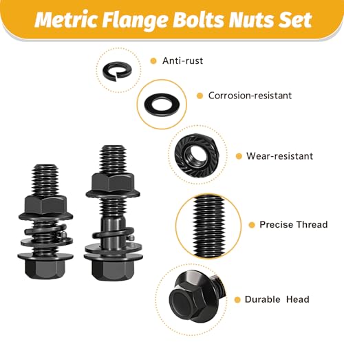 KADRICK 700PCS M6-M10 Metric Flange Hex Bolt Kit，M6-1.0 M8-1.25 M10-1.25 - size: M6 M8 M10 700Pcs Flange HEX