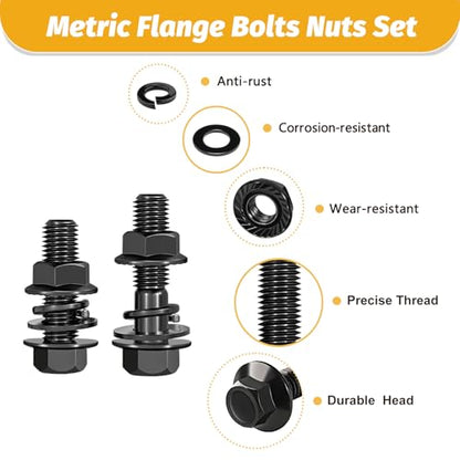 KADRICK 700PCS M6-M10 Metric Flange Hex Bolt Kit，M6-1.0 M8-1.25 M10-1.25 - size: M6 M8 M10 700Pcs Flange HEX