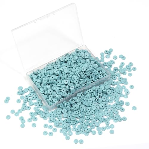6mm Polymer Clay Beads for Bracelets Making 1000PCS - color: Cyan