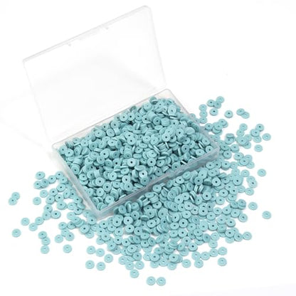 6mm Polymer Clay Beads for Bracelets Making 1000PCS - color: Cyan