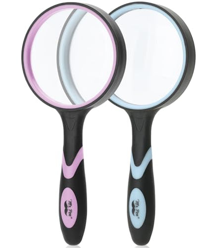Mr. Pen- Magnifying Glass, 2 Pack, 5X Magnifier, 75mm Glass Lens - color: Pastel, size: 5X Magnifier