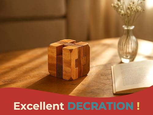 BSIRI Games Gifts and Brain Teaser Puzzles for Adults Classic Diamond Cube Puzzle Wooden 3D Puzzle Games to Challenge Mind for Fun and Educational Game