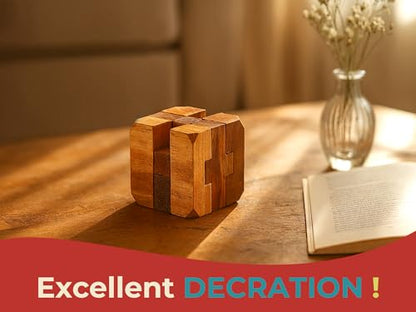 BSIRI Games Gifts and Brain Teaser Puzzles for Adults Classic Diamond Cube Puzzle Wooden 3D Puzzle Games to Challenge Mind for Fun and Educational Game