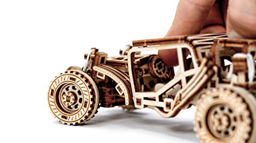 WOODEN.CITY Buggy 3D Wooden Puzzles for Adults – Build Your Own Buggy with Rubber‑Band Motor – Self‑Assembly Model, DIY Gift – Laser‑Cut Wooden 3D Model for Display and Home Décor