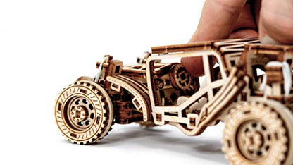 WOODEN.CITY Buggy 3D Wooden Puzzles for Adults – Build Your Own Buggy with Rubber‑Band Motor – Self‑Assembly Model, DIY Gift – Laser‑Cut Wooden 3D Model for Display and Home Décor