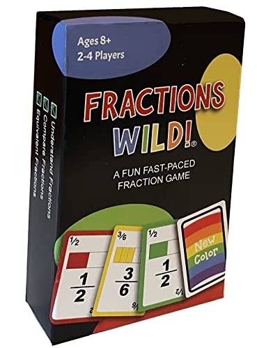 Fractions Wild - Match Fraction Number or Color to be The First to get rid of All Your Cards! Easy to Learn, Fun to pla Math Game for 3rd, 4th, 5th and 6th Grades.