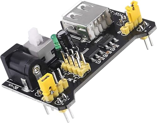 5 Sets 3.3V 5V MB102 Solderless Breadboard Power Supply Module with 9V Battery Clip Power Cable 2.1x 5.5mm Male DC Jack Plug for Arduino (Pack of 5) - size: 5 Set