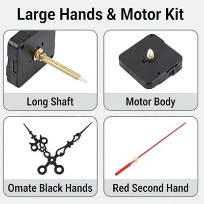 55 mm Long Shaft Quartz Clock Movement Clock Parts Repair Kit M5168 (Black)
