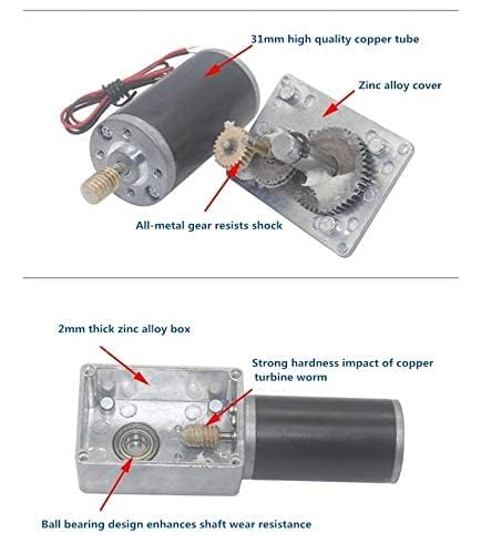 BRINGSMART 12V 16rpm DC Worm Gear Motor Self-Locking Mini Engine Turbine - size: 12V 16rpm