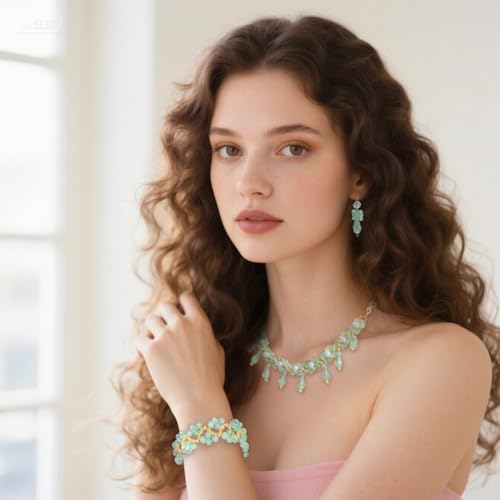 1500 Pcs Crystal Glass Beads for Jewelry Making – 12 Styles Bicone, Rondelle, Cube, Teardrop & 3mm Spacer Beads, DIY Bracelet Necklace Earring Craft Kit(Peppermint Green) - color: Peppermint Green