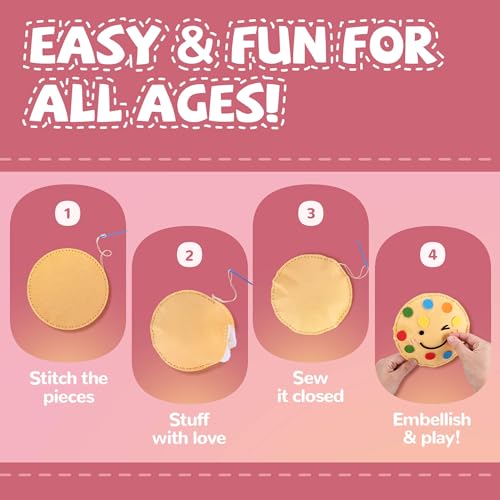 Cymbana Kids Sewing Kit, DIY Food Felt Plush Donuts, Ice Cream Kids Crafts - color: Sweets