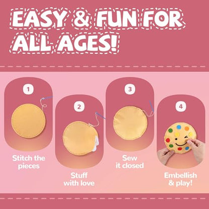 Cymbana Kids Sewing Kit, DIY Food Felt Plush Donuts, Ice Cream Kids Crafts - color: Sweets