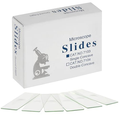 50 Pack Concave Microscope Slides, Pre-Cleaned Optical Glass