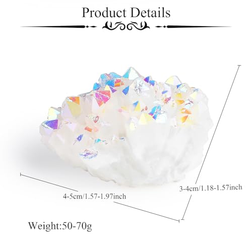 ZHIYUXI Angel Aura Quartz Cluster Angelite Crystal Cluster Geode - color: Angel Aura Quartz