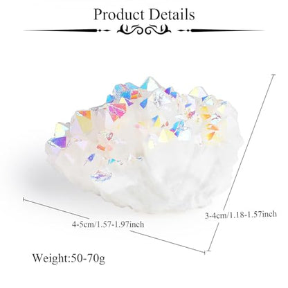 ZHIYUXI Angel Aura Quartz Cluster Angelite Crystal Cluster Geode - color: Angel Aura Quartz