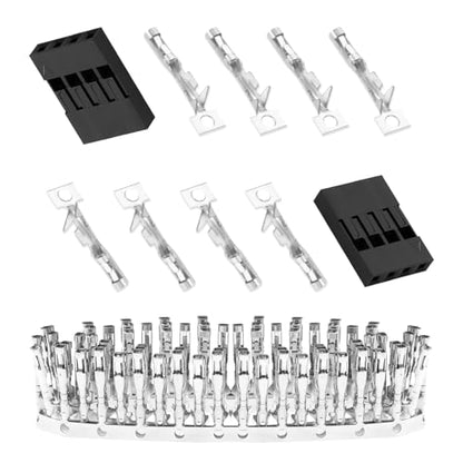 50 Sets / 250 Pieces for Dupont 2.54mm 4Pin Black Female Connector - size: 4-Pin Female, style: Black-Single Row