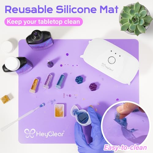 HeyClear UV Resin Kit with Light, Molds 200g Clear UV Epoxy Cure for Crafts - size: Curated Light Kit