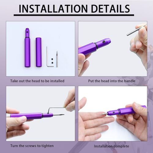 Model Scriber Tool 0.15mm Tungsten Steel Chisel - style: purple+0.15mm
