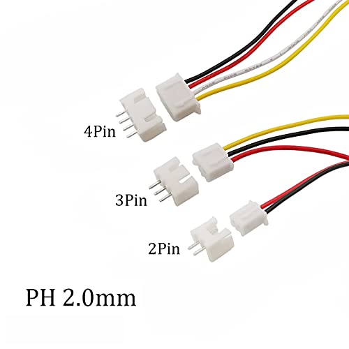 450Pcs 2.0mm JST-PH Connector Kit 2/3/4 Pin Housing Connector - size: 450 Pcs - 2.0 mm 2/3/4 Pin JST-PH