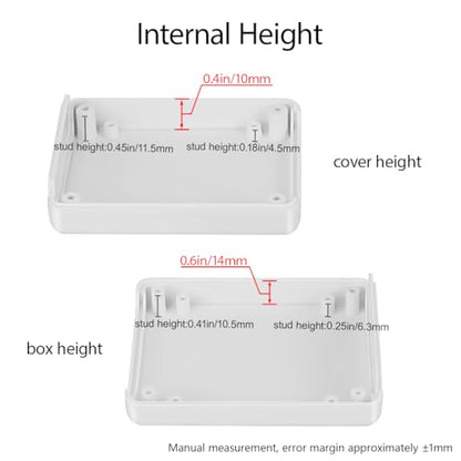 LeMotech Project Box 10 Pieces ABS Plastic Electrical Project Case Small Junction Box for Electronics White 3.54 x 2.75 x 1.10 inch (90 x 70 x 28 mm) - color: 10 pieces, size: 3.54"x 2.75"x 1.10"