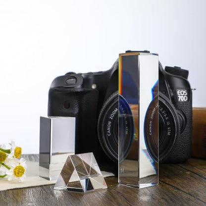 3PCS Crystal Prisms Set 1"/2"/4" Glass Prism Optical Triangular Prism Props - size: 1"/2"/4"