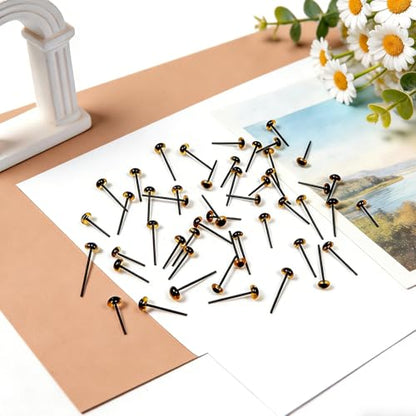 TOAOB 50pcs 3mm Yellow Needle Felting Glass Eyes Tiny Crocheting Eye - color: Yellow