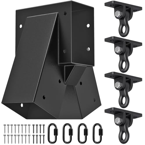 SELEWARE A Frame Swing Set Brackets for 4x4 Legs and 4x6 Beam - color: 1 Middle Bracket + 4 Swing Hangers