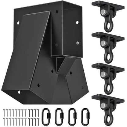 SELEWARE A Frame Swing Set Brackets for 4x4 Legs and 4x6 Beam - color: 1 Middle Bracket + 4 Swing Hangers