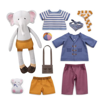 kullaloo Cut & Sew Fabric Panel – Elephant Doll Sewing Kit for Teens & Adults ✦ Intermediate DIY Plush Project with Clothes ✦ Dress Me Bestie Eddy - color: Dress Me Bestie Eddy Elephant