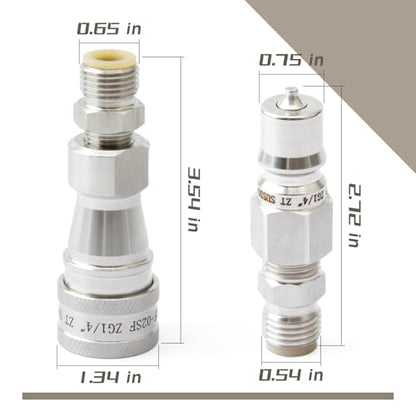 2Pcs M14-M16 Hydraulic Quick Coupling Adapter Compatible with AGT Mini Excavators Most Models and for Mini Excavator, Metric Hydraulic Fittings M14 Female to M16 Male Quick Connect