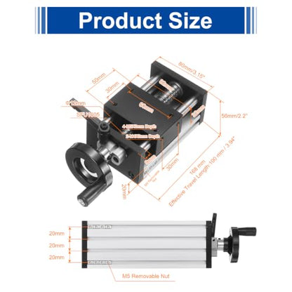 uxcell 100mm Effective Stroke Length Manual Sliding Table - size: 100mm