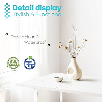 Kaboon 55x20 inch White Table Top, One-Piece Desktop, Reversible Laminate Countertop, Double Desks, L-Desk DIY - color: White, size: 55x20