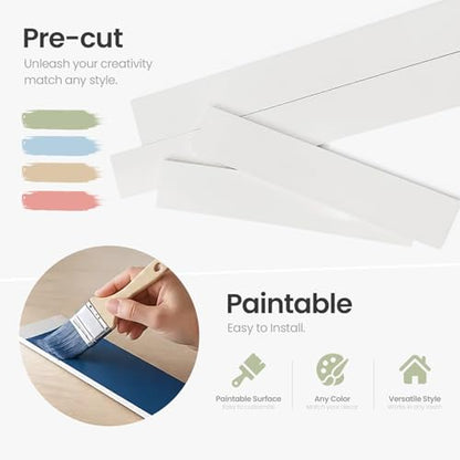 Board and Batten Wall Panel Kit, Paintable Wainscoting Panels